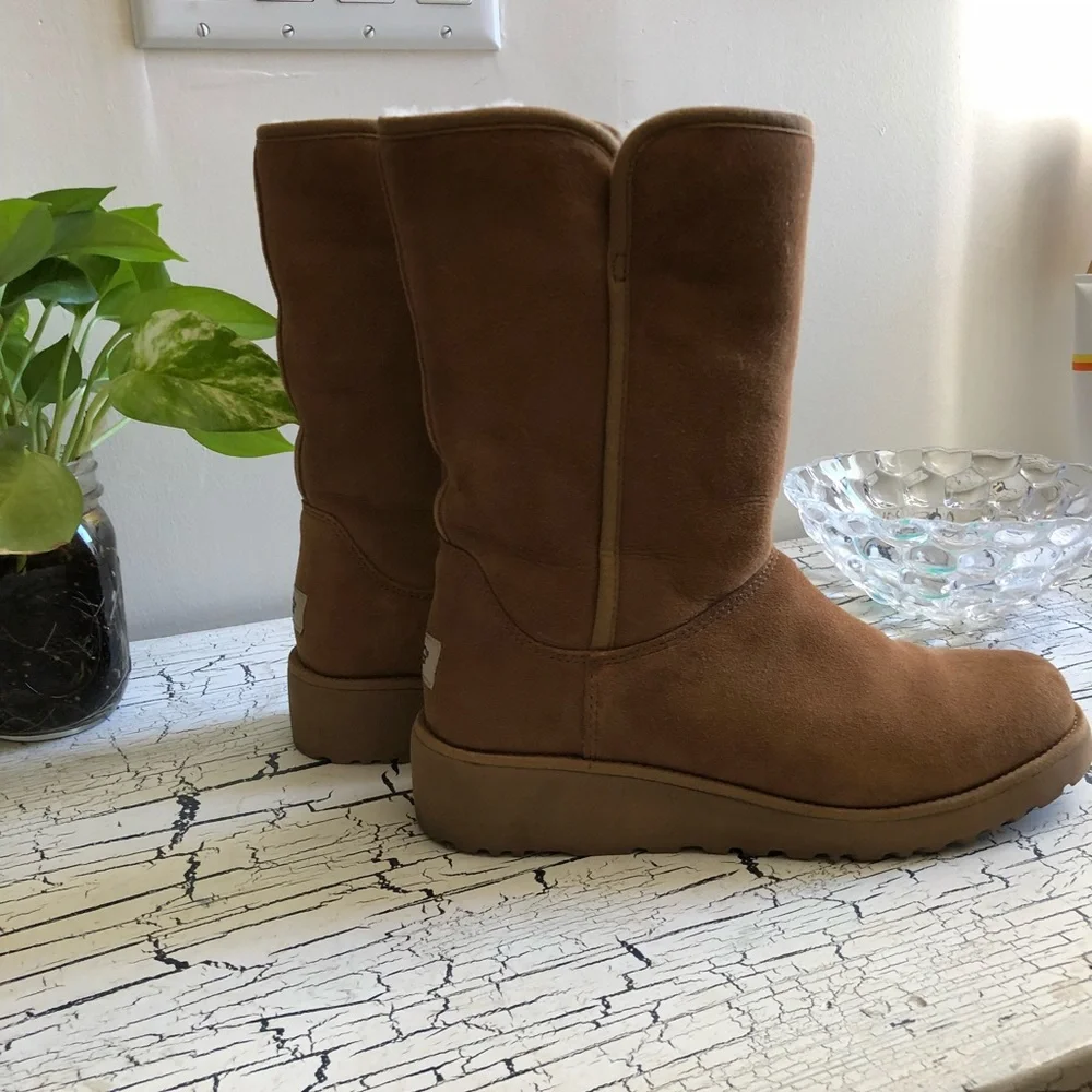 UGG Chestnut Suede Mid-Calf Winter Boots
